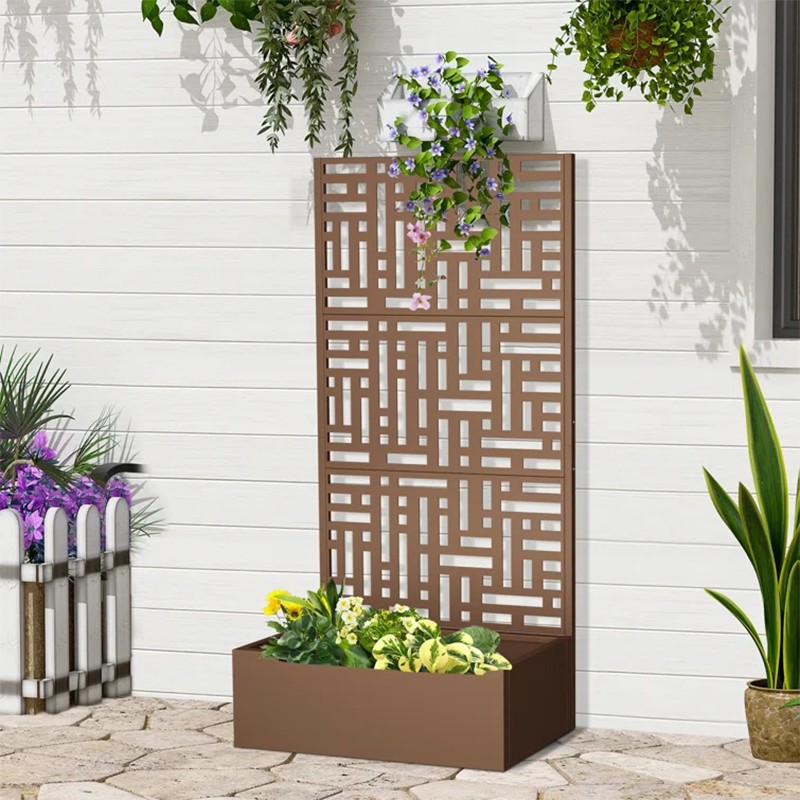 Metal Trellis With Planter Box Metal Trellis With Planter Box