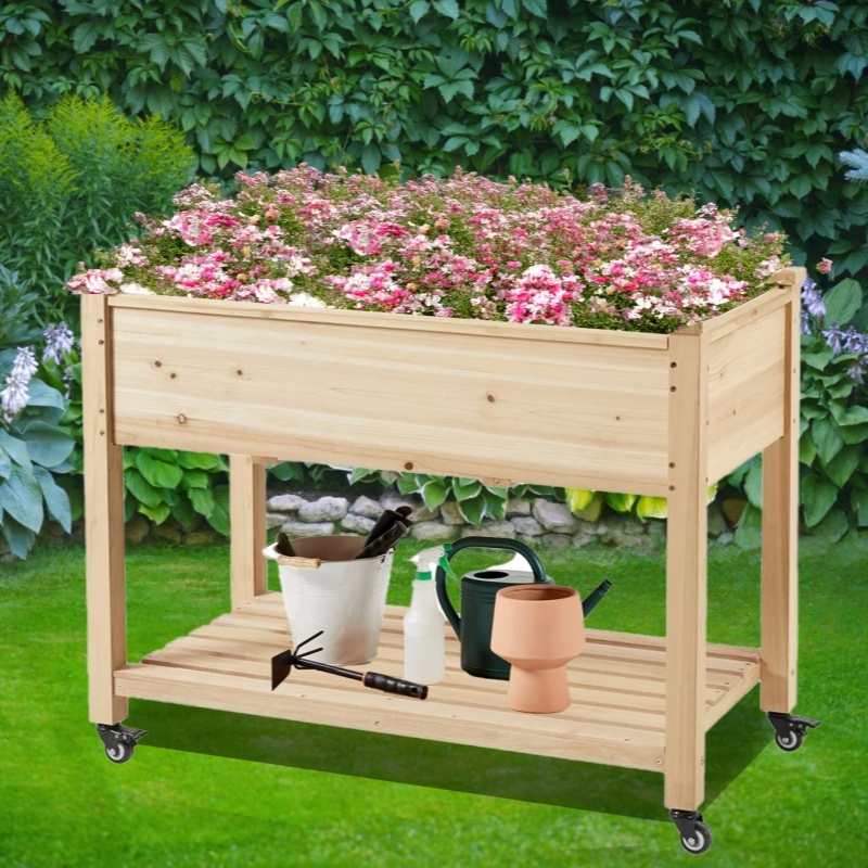 Letto da giardino rialzato in legno