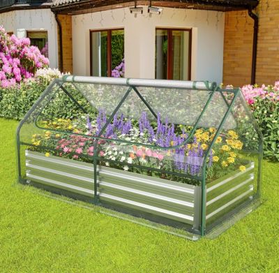 Verhoogd tuinbed met afdekking