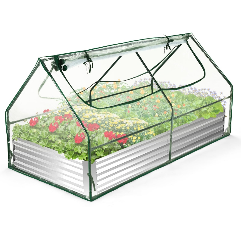 Verhoogd tuinbed met afdekking Verhoogd tuinbed met afdekking