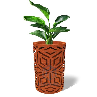 Hollow corten steel planter