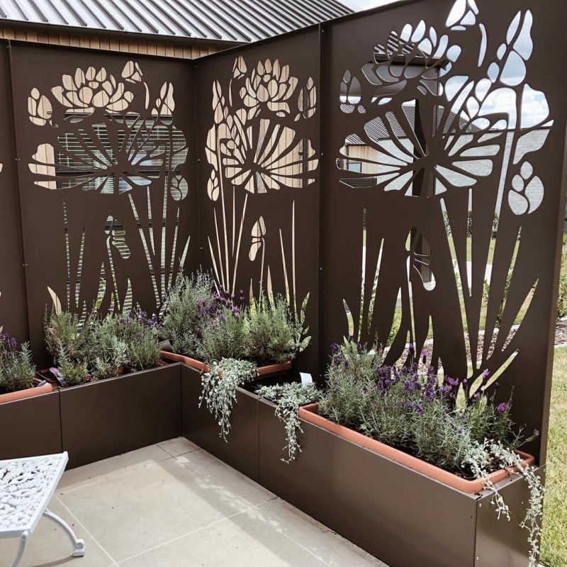 Metal Planter Box With Trellis Metal Planter Box With Trellis