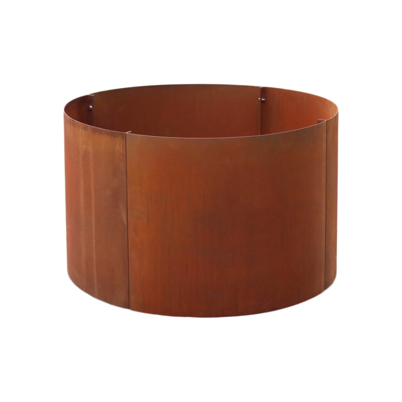 Letto rialzato rotondo in acciaio corten