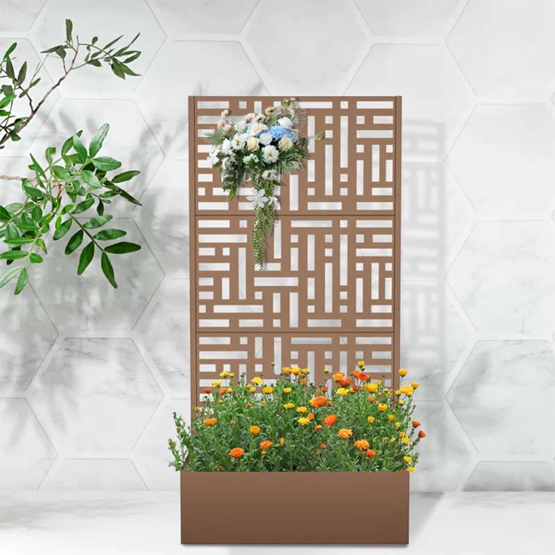 Metal Trellis With Planter Box Metal Trellis With Planter Box
