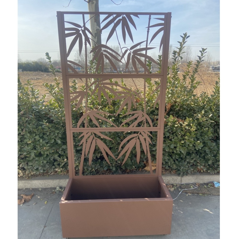 Metal Trellis With Planter Box