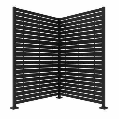Schermo per la privacy in metallo nero per esterni