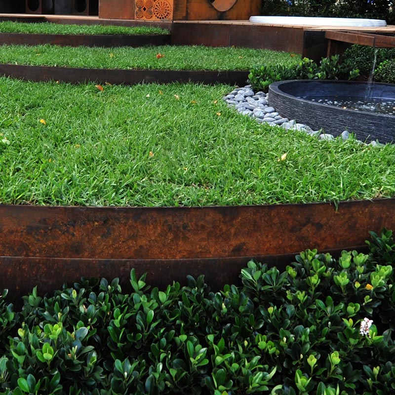 Bordures de pelouse de jardin en acier Corten Bordures de pelouse de jardin en acier Corten