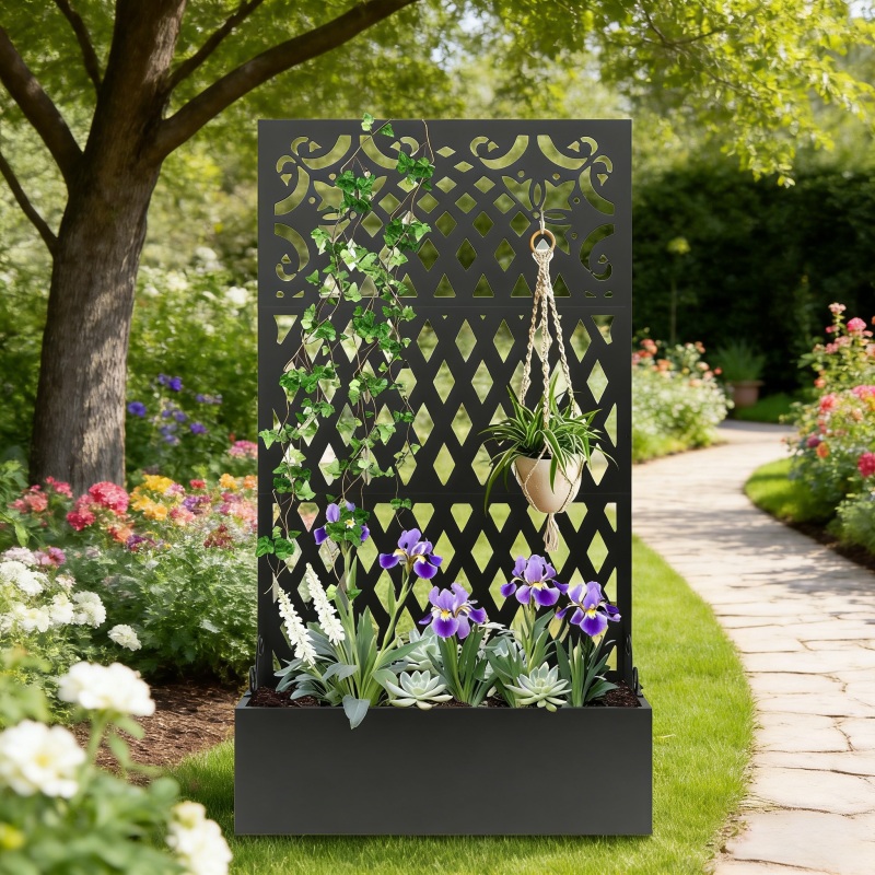 Metal Raised Garden Bed with Trellis