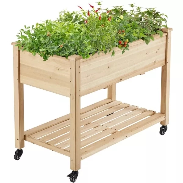 Letto da giardino rialzato in legno