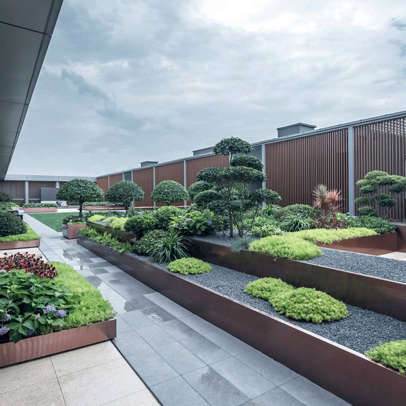 Bordures de pelouse de jardin en acier Corten Bordures de pelouse de jardin en acier Corten