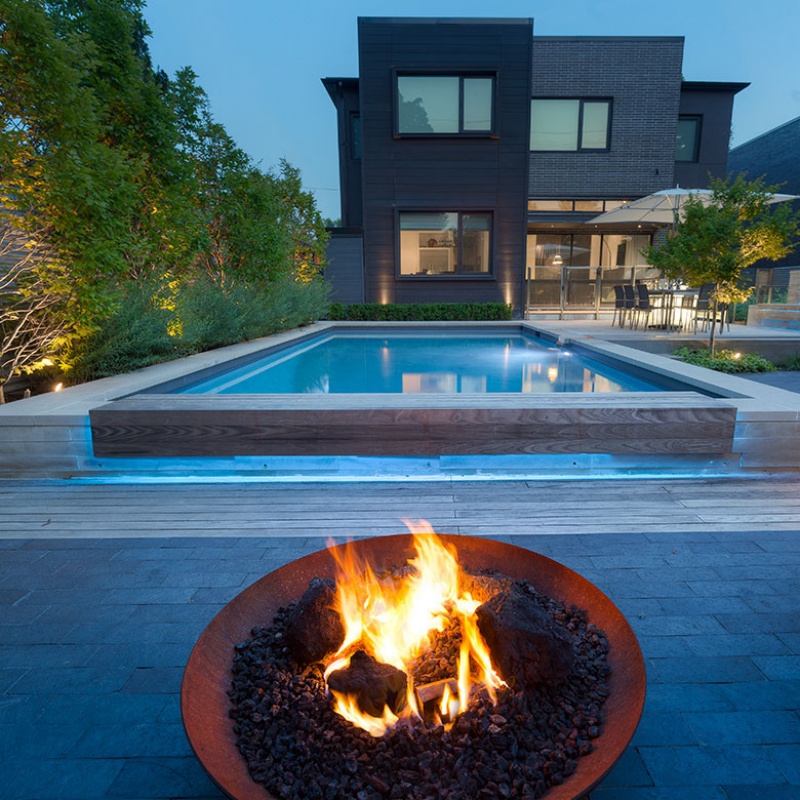 Pozo de fuego corten