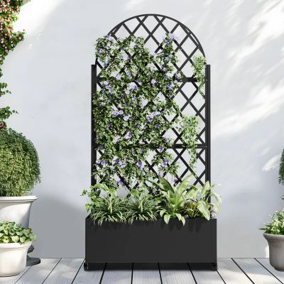 Metal Planter Boxes with Trellis
