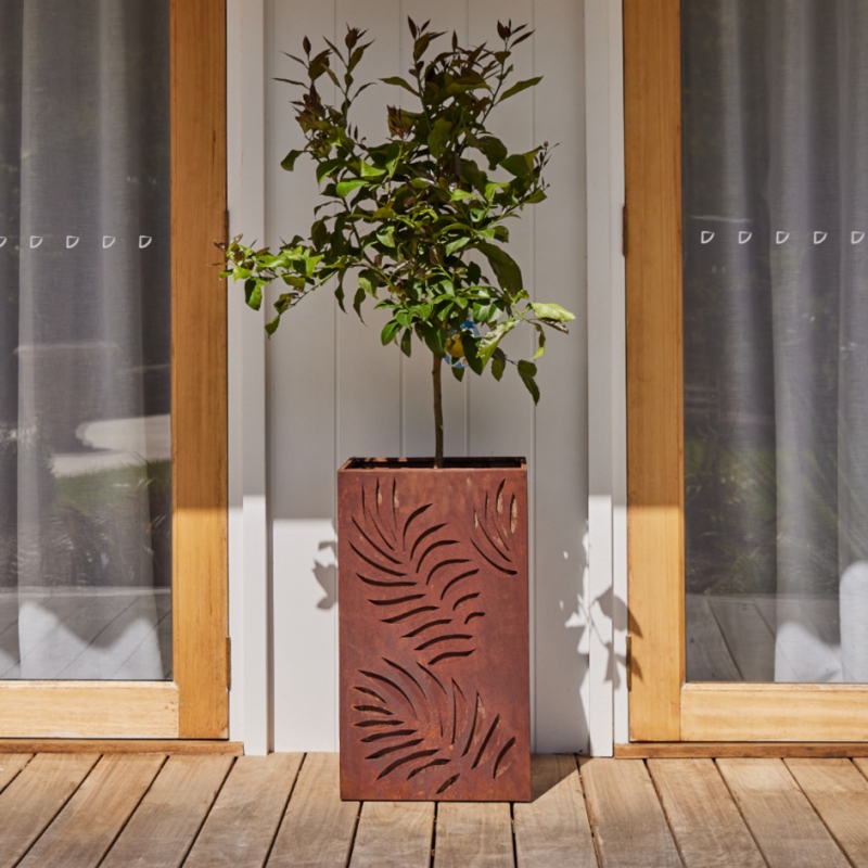 Fioriera in acciaio corten