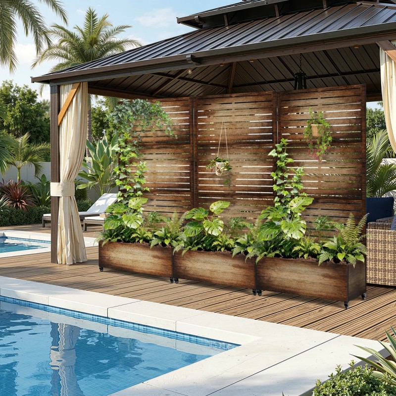 Metal Planter Box with Wheels