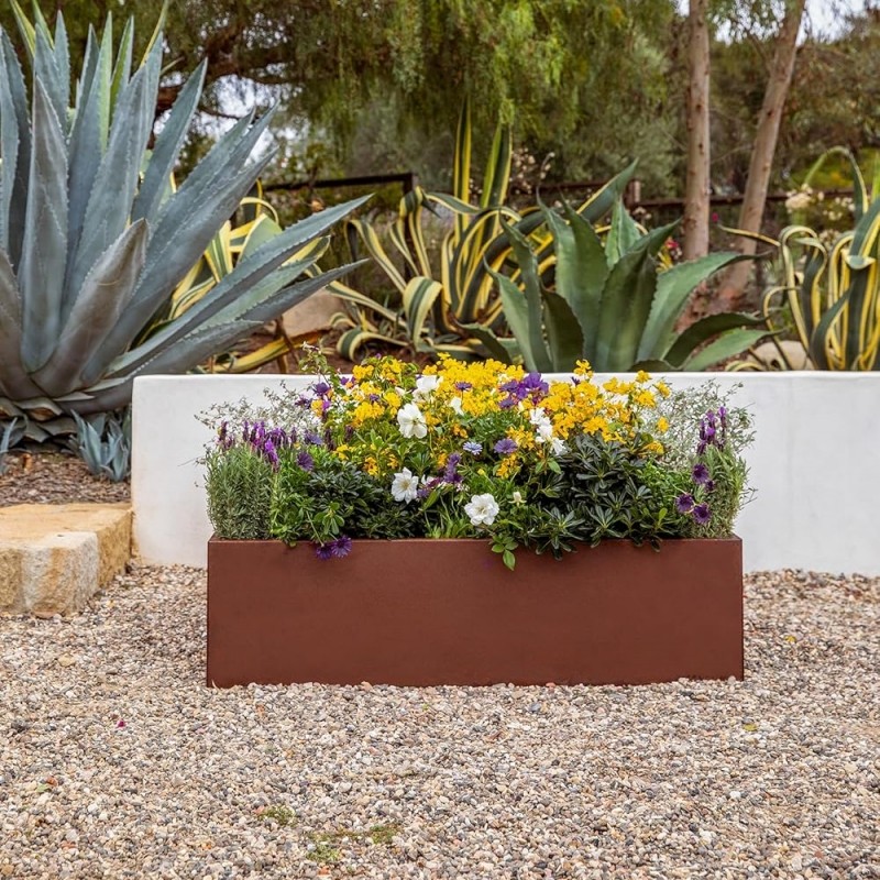 Letto da giardino sollevato in acciaio corten Letto da giardino sollevato in acciaio corten